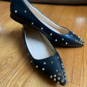 Black flats with gold spikes!